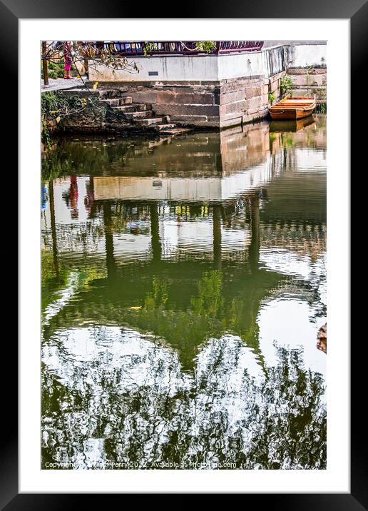 Pagoda Reflection Garden Humble Administrator  Suzhou China Framed Mounted Print by William Perry