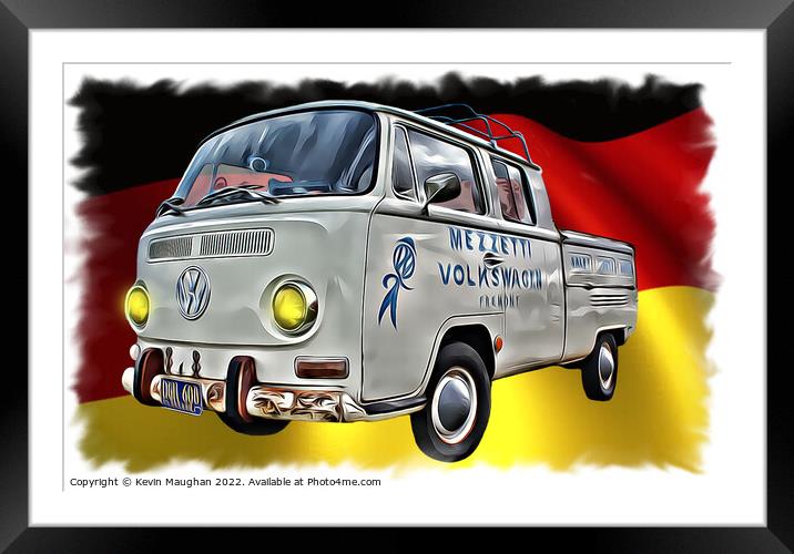 German Vintage Pickup Truck in Whitley Bay Framed Mounted Print by Kevin Maughan
