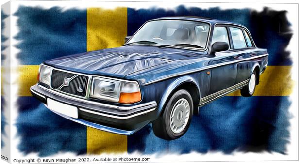 Blue Classic Volvo: A Timeless Beauty Canvas Print by Kevin Maughan