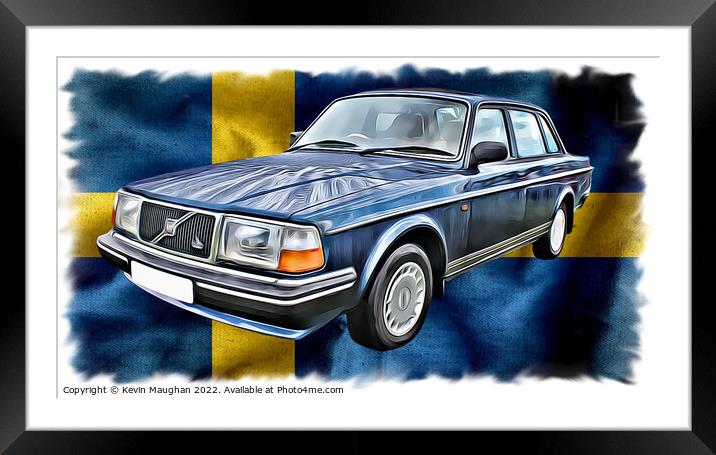 Blue Classic Volvo: A Timeless Beauty Framed Mounted Print by Kevin Maughan