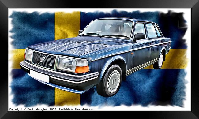 Blue Classic Volvo: A Timeless Beauty Framed Print by Kevin Maughan