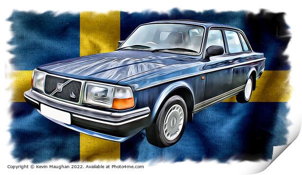 Blue Classic Volvo: A Timeless Beauty Print by Kevin Maughan