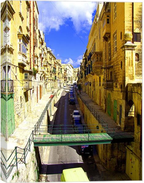 A street in Valletta Canvas Print by Tom Gomez