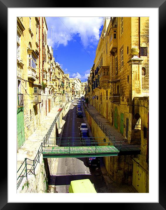A street in Valletta Framed Mounted Print by Tom Gomez