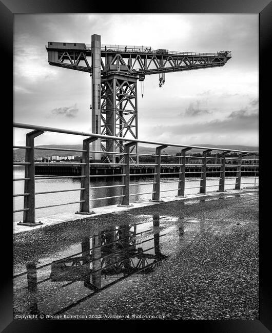 Reflections of the Titan Crane in Clydebank Framed Print by George Robertson
