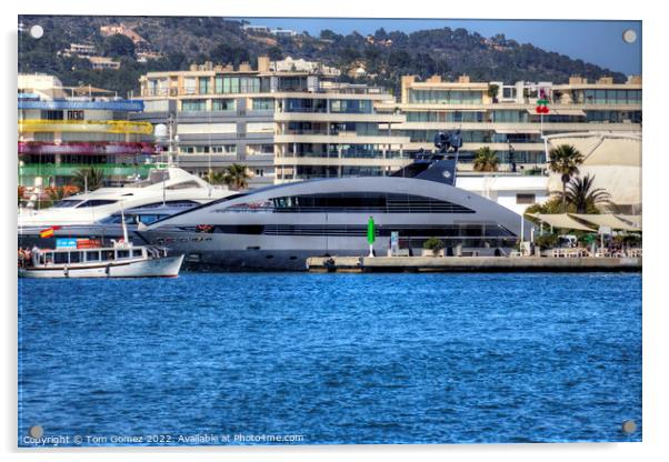Super Yachts in Port d'Eivassa Acrylic by Tom Gomez