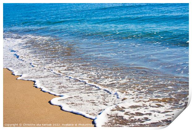Gentle Waves on a Sandy Beach Print by Christine Kerioak