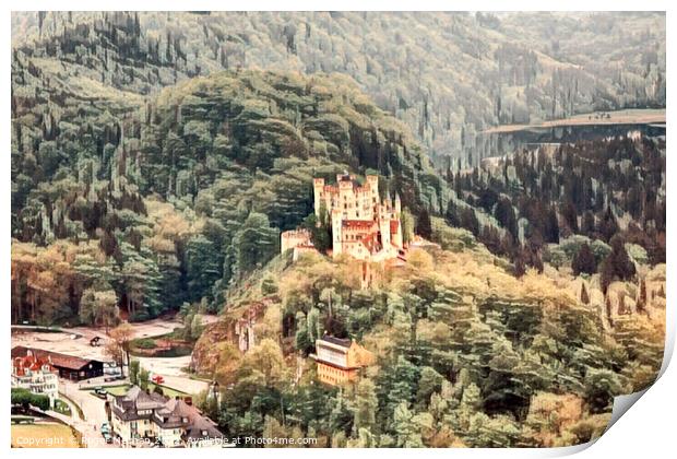 Castle in the German Alps Print by Roger Mechan