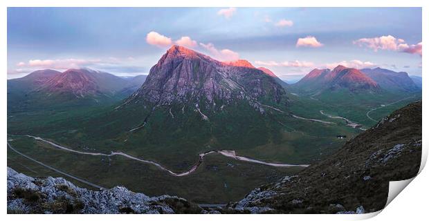 Magenta Sunrise over Glen Etive  Print by Anthony McGeever