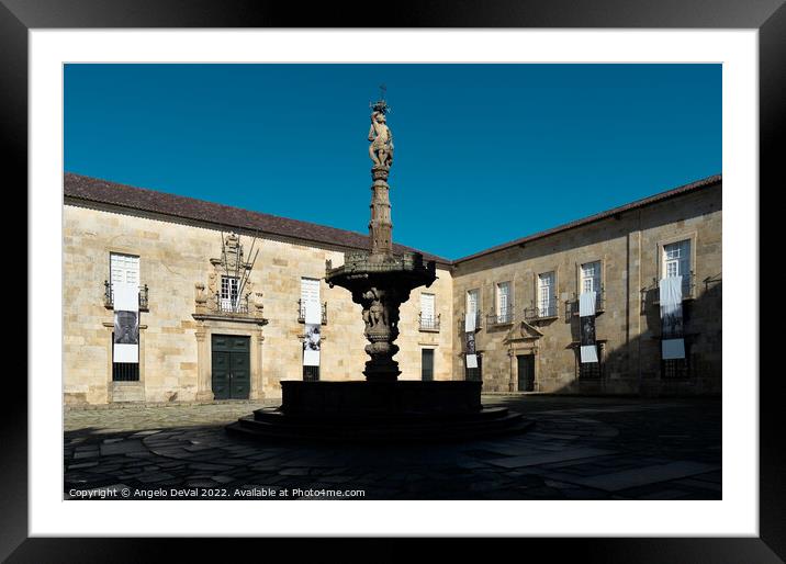 Largo do Paco in Braga Framed Mounted Print by Angelo DeVal