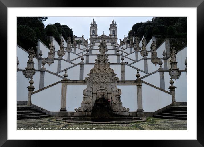 Bom Jesus de Braga Sanctuary Stairs and Fountain Framed Mounted Print by Angelo DeVal