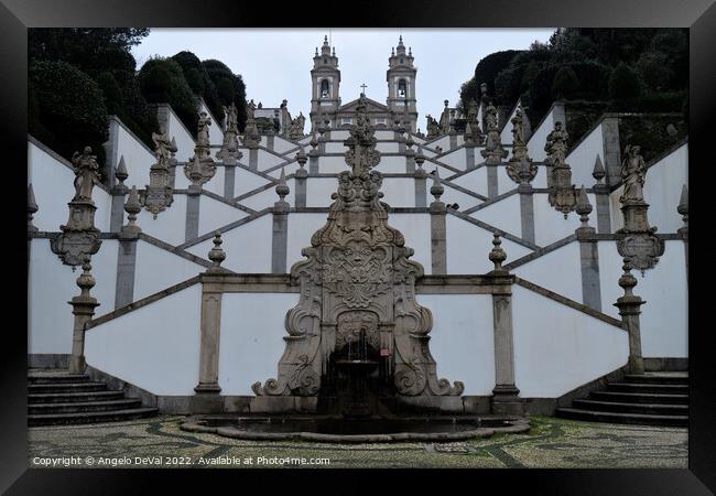 Bom Jesus de Braga Sanctuary Stairs and Fountain Framed Print by Angelo DeVal