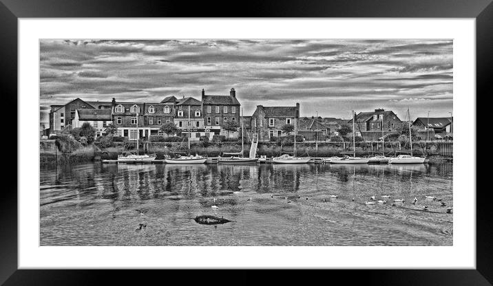Ayr marina (black&white, abstract) Framed Mounted Print by Allan Durward Photography