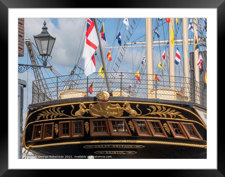 The stern section of Brunel's historic SS Great Britain at Bristol Framed Mounted Print by George Robertson