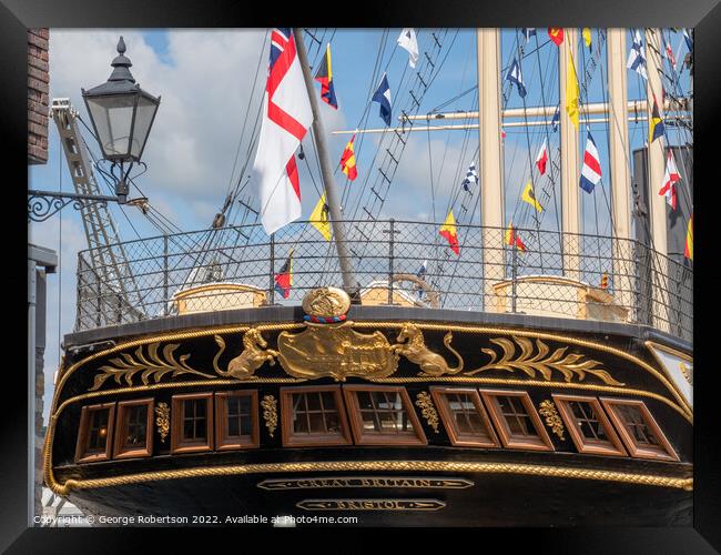 The stern section of Brunel's historic SS Great Britain at Bristol Framed Print by George Robertson