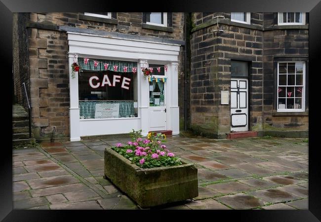 Sids cafe Holmfirth last of the summer wine Framed Print by Roy Hinchliffe