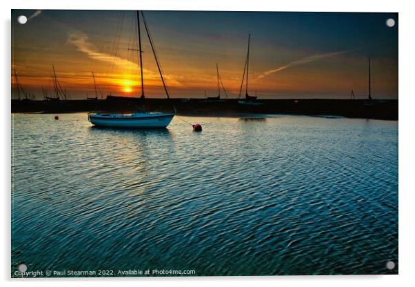Sunset at Burnham Overy Staithe Norfolk Acrylic by Paul Stearman