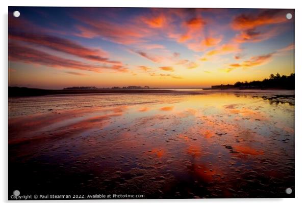 Beach sunrise at Wells Next The Sea Norfolk Acrylic by Paul Stearman