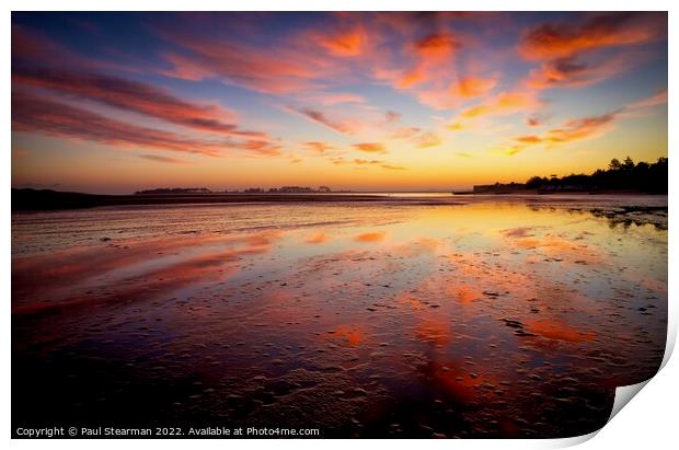 Beach sunrise at Wells Next The Sea Norfolk Print by Paul Stearman