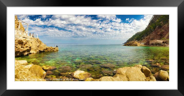 Panoramic view of Estellencs - CR2205-7481-ORT Framed Mounted Print by Jordi Carrio