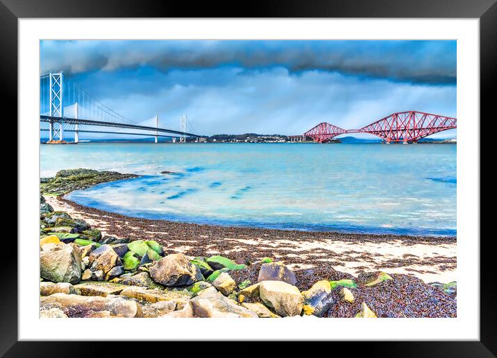 The Three Bridges Framed Mounted Print by Valerie Paterson