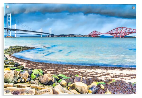 The Three Bridges Acrylic by Valerie Paterson