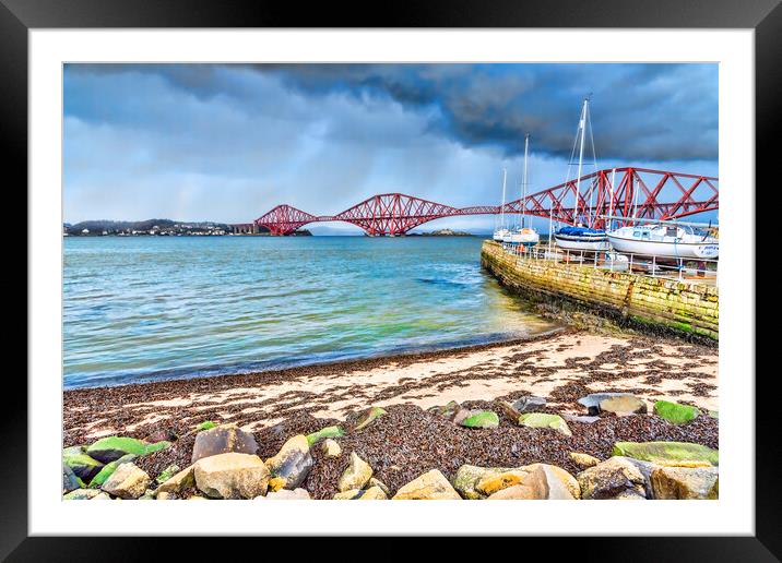 Queensferry Rail Bridge  Framed Mounted Print by Valerie Paterson