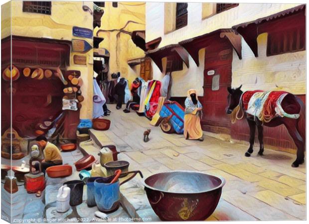 Secrets of Marrakech's Hidden Alleyways Canvas Print by Roger Mechan