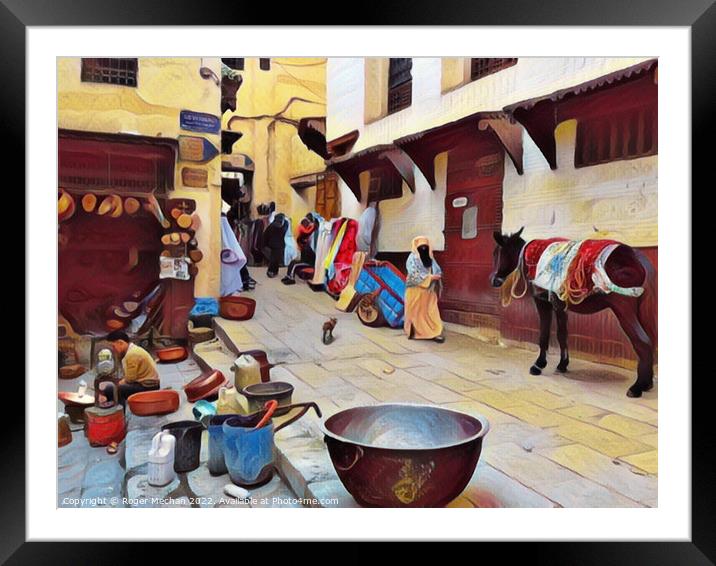 Secrets of Marrakech's Hidden Alleyways Framed Mounted Print by Roger Mechan