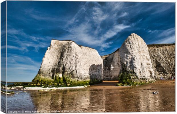Chalk formations at Botany Bay Canvas Print by Mike Hardy