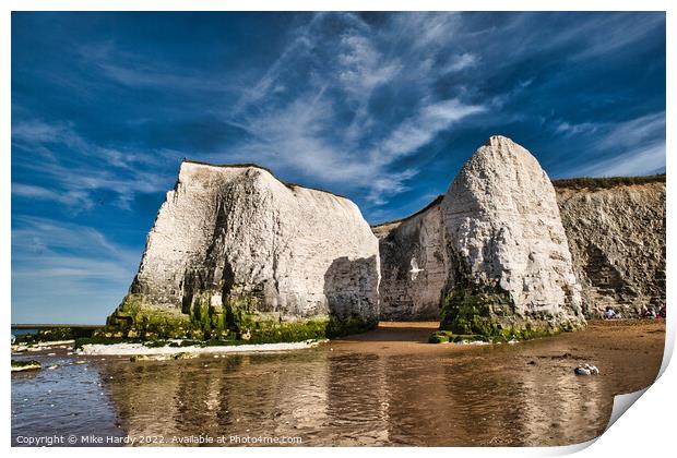 Chalk formations at Botany Bay Print by Mike Hardy