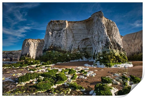 Chalk cliff formation at Botany Bay Print by Mike Hardy