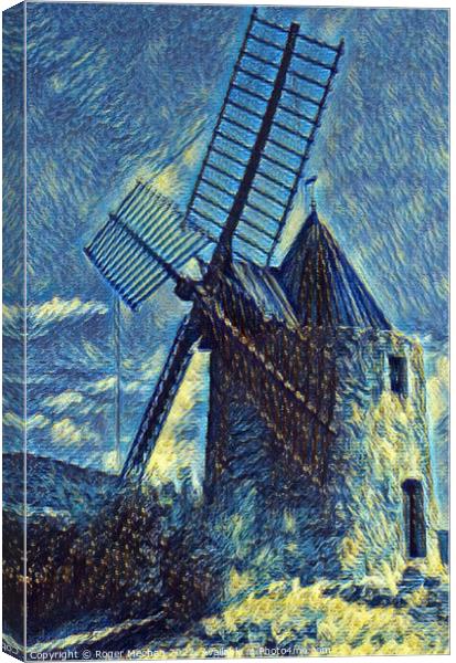 Iconic Windmill of Saint-Roch Canvas Print by Roger Mechan