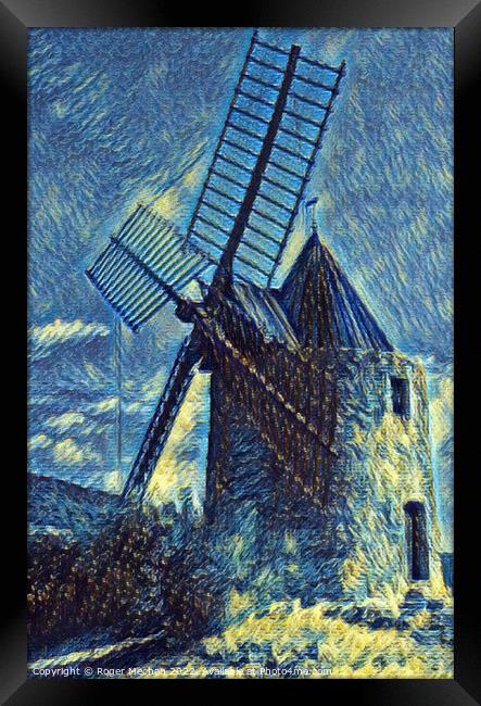 Iconic Windmill of Saint-Roch Framed Print by Roger Mechan
