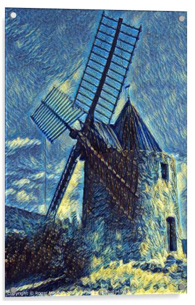 Iconic Windmill of Saint-Roch Acrylic by Roger Mechan