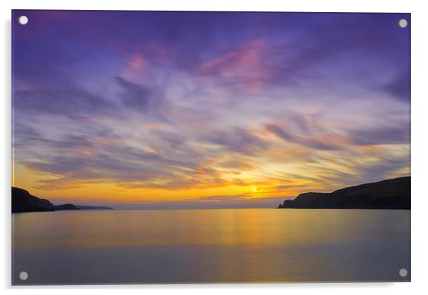 Farr Bay  Sunset Bettyhill Acrylic by Derek Beattie
