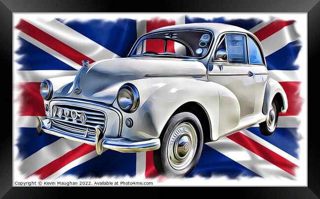 Cream Morris Minor takes center stage at Blyth Car Framed Print by Kevin Maughan