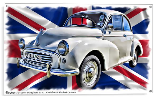 Cream Morris Minor takes center stage at Blyth Car Acrylic by Kevin Maughan