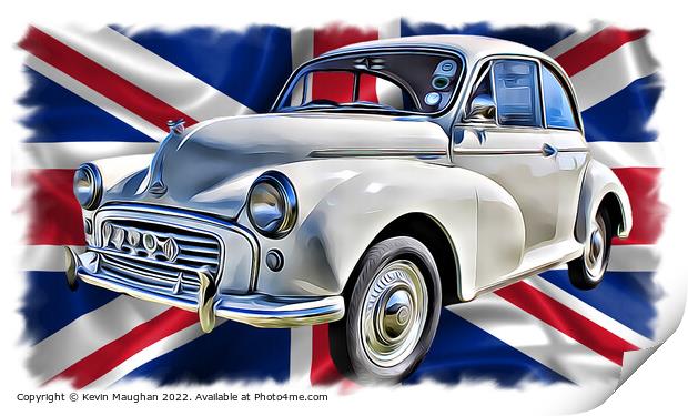 Cream Morris Minor takes center stage at Blyth Car Print by Kevin Maughan