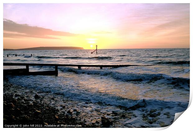 Sunrise at Shanklin, Isle of Wight. Print by john hill