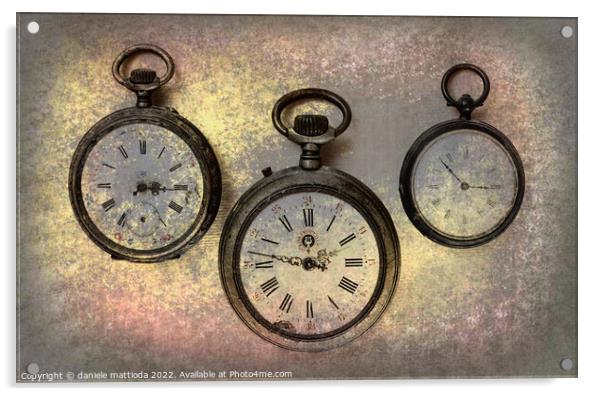 EFFECT GRUNGE on set of Antique Clocks Acrylic by daniele mattioda