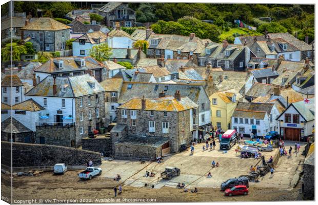 Overlooking Port Isaac Canvas Print by Viv Thompson