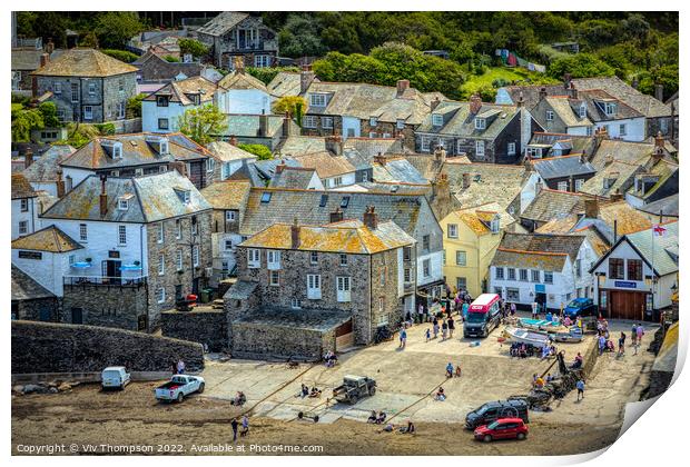 Overlooking Port Isaac Print by Viv Thompson