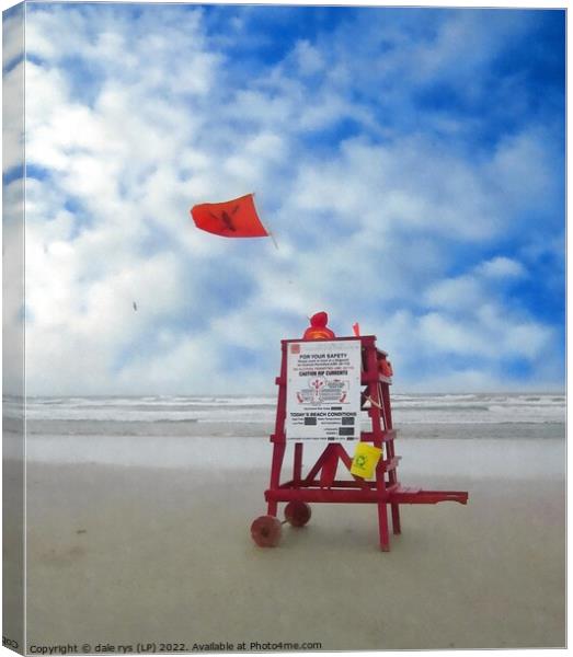 DAY AT THE BEACH life guard Canvas Print by dale rys (LP)