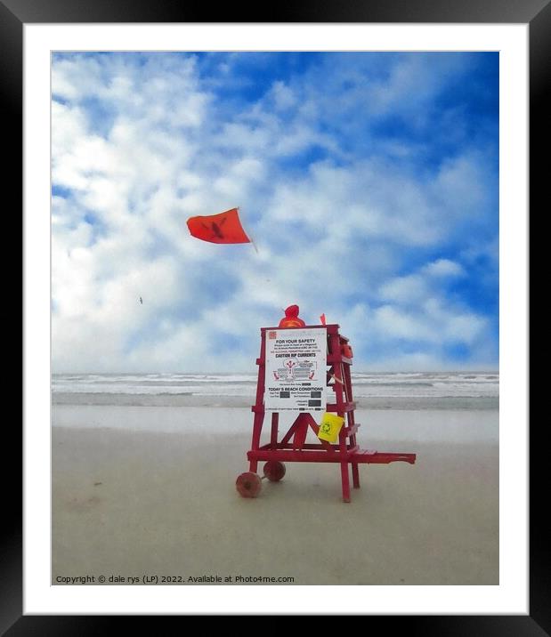 DAY AT THE BEACH life guard Framed Mounted Print by dale rys (LP)