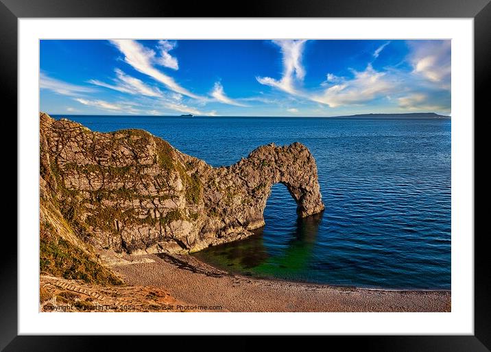 Durdle Door and The Isle of Portland Framed Mounted Print by Martin Day