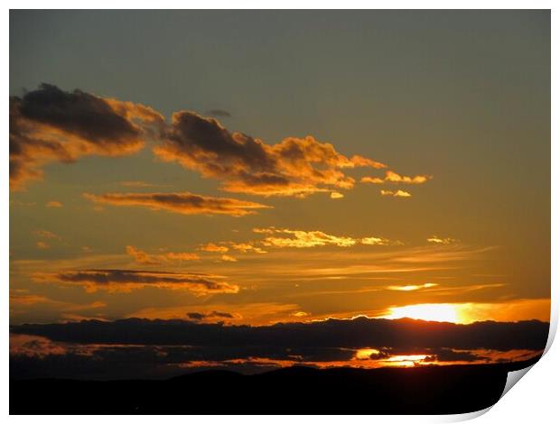 Golden sunset Print by Stephanie Moore