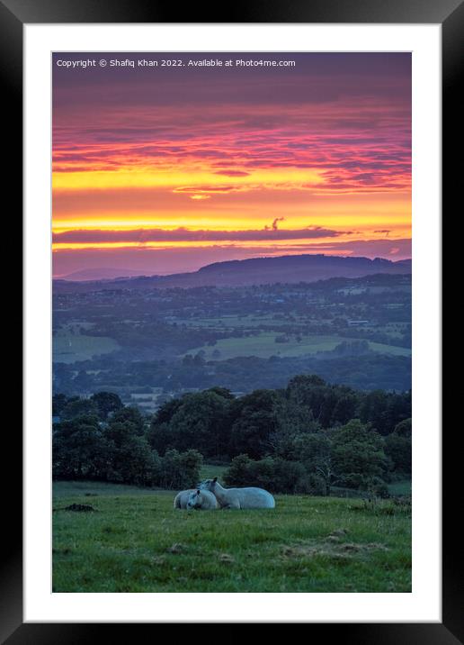 Summer Sunset at Mellor, Blackburn, Lancashire, UK Framed Mounted Print by Shafiq Khan
