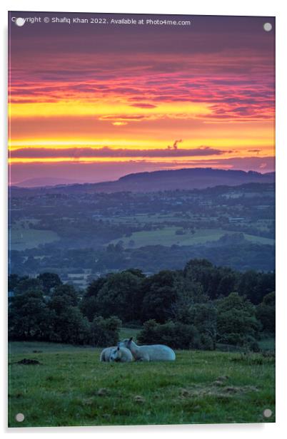 Summer Sunset at Mellor, Blackburn, Lancashire, UK Acrylic by Shafiq Khan