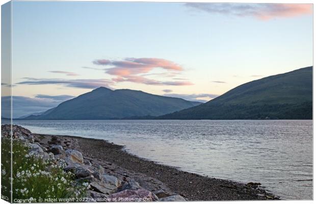 Loch Linnhe at sunset Canvas Print by Hazel Wright